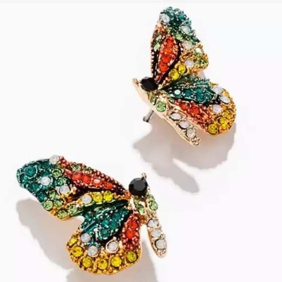 Crystal Butterfly Earrings - Picture 6 of 6